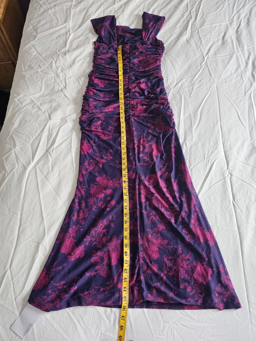 KUTUMAI Off The Shoulder Maxi Long Dress Corset Ruched Bodycon Cocktail Formal - Picture 9 of 9